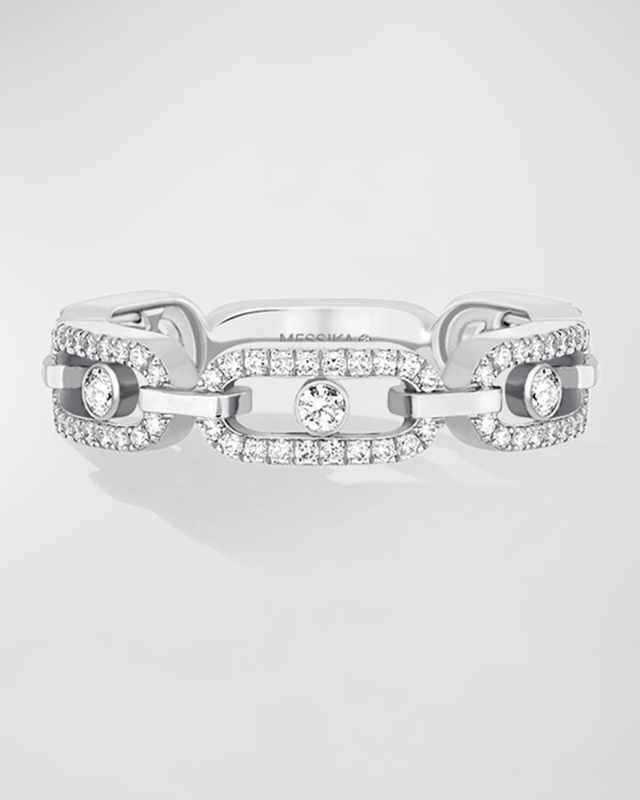 MOVE UNO 18K WHITE GOLD DIAMOND PAVE RING